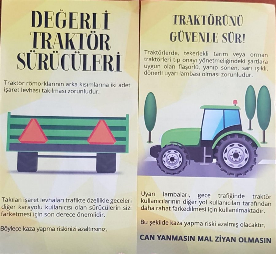 Jandarma Traktör Kazalarını Önlemek İçin Reflektör Dağıttı