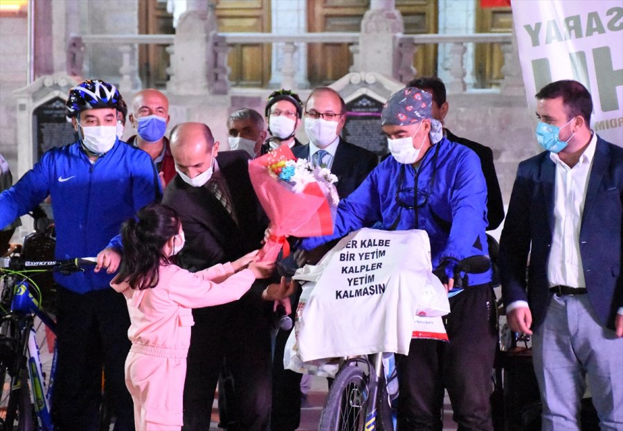 Yetimlere Farkındalık İçin Bisikletle Malatya'dan Yola Çıkan İhh Gönüllüsü Aksaray'a Geldi