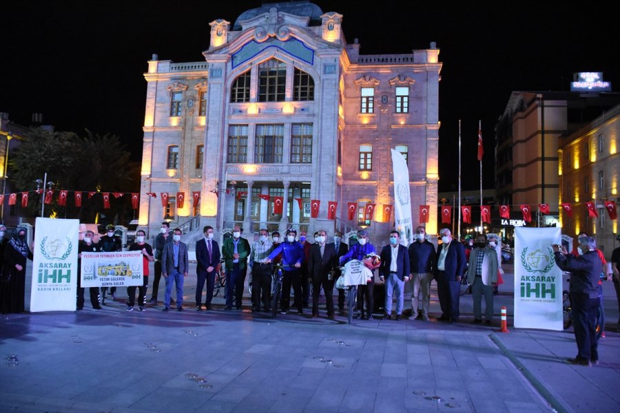 Yetimlere Farkındalık İçin Bisikletle Malatya'dan Yola Çıkan İhh Gönüllüsü Aksaray'a Geldi