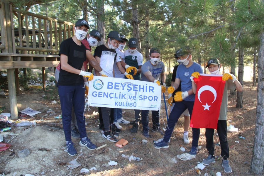 Beyşehir'de Çevre Gönüllüleri Doğayı Temizleyebilmek İçin Birbiriyle Yarışıyor