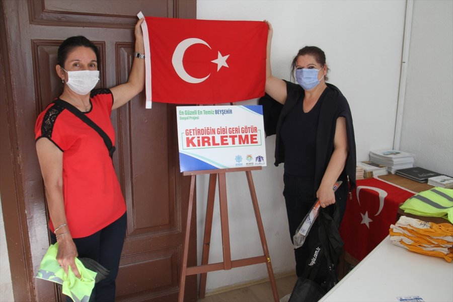 Beyşehir'de Çevre Gönüllüleri Doğayı Temizleyebilmek İçin Birbiriyle Yarışıyor