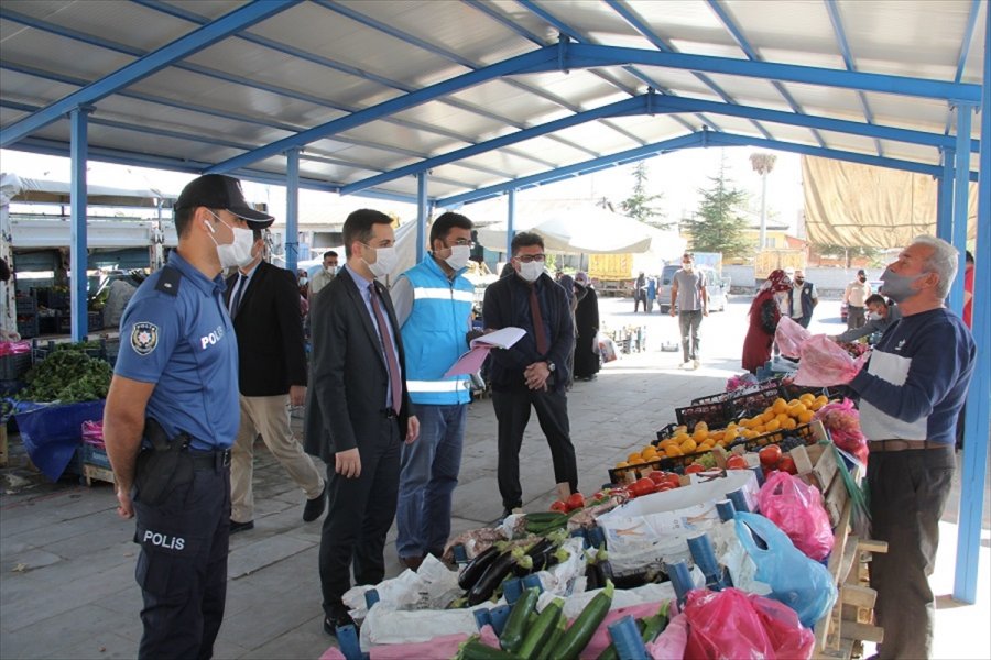 Yalıhüyük'te Kovid-19 Tedbirleri Denetimleri Sürüyor