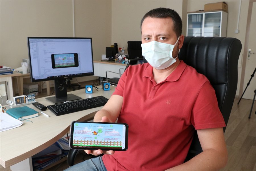 Niğdeli Mühendis Kovid-19 Tedbirlerine Dikkati Çekmek İçin Mobil Oyun Geliştirdi