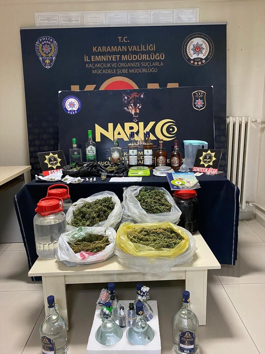 Karaman'da 3 Kişi Uyuşturucu Ticareti Yaptıkları İddiasıyla Tutuklandı