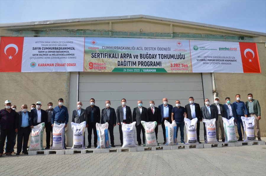 Karaman'da Çiftçilere Sertifikalı Tohum Dağıtıldı