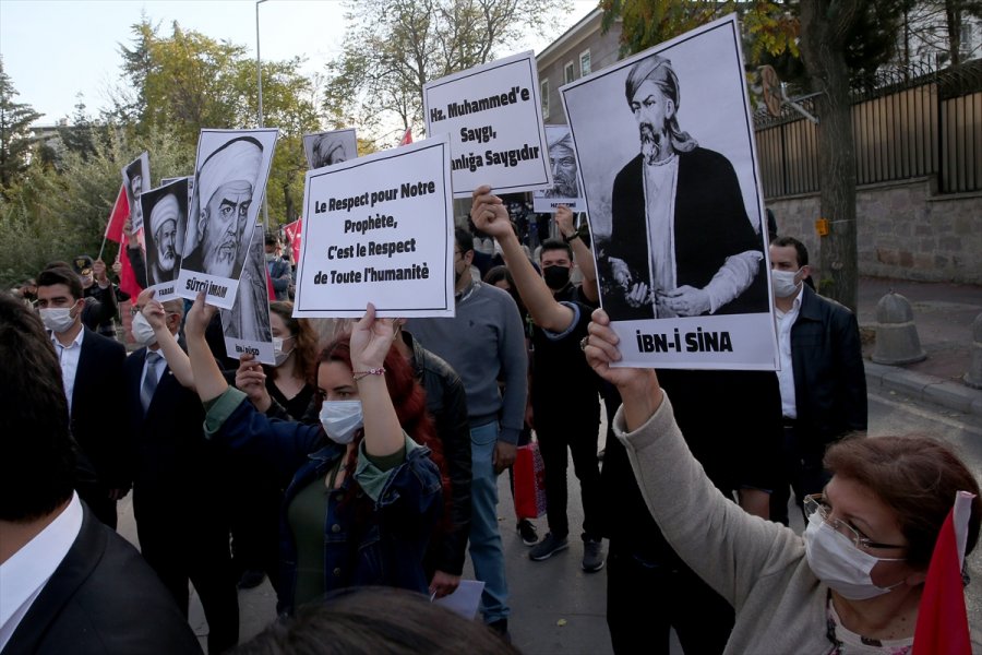 Vatan Partililer, Macron Ve Charlie Hebdo Dergisini Fransa'nın Ankara Büyükelçiliği Önünde Protesto Etti