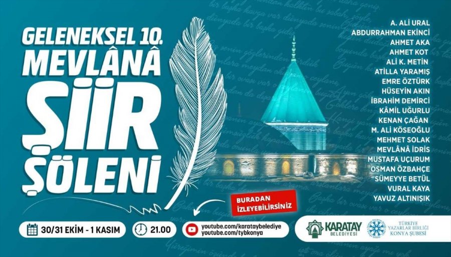 10. Mevlana Şiir Şöleni Bu Yıl 