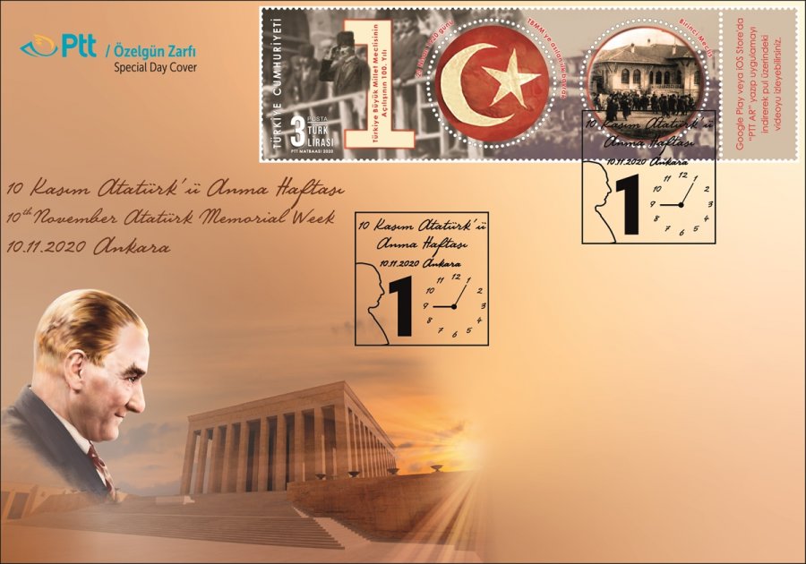 Ptt'den 10 Kasım Atatürk'ü Anma Günü İçin Özel Gün Zarfı