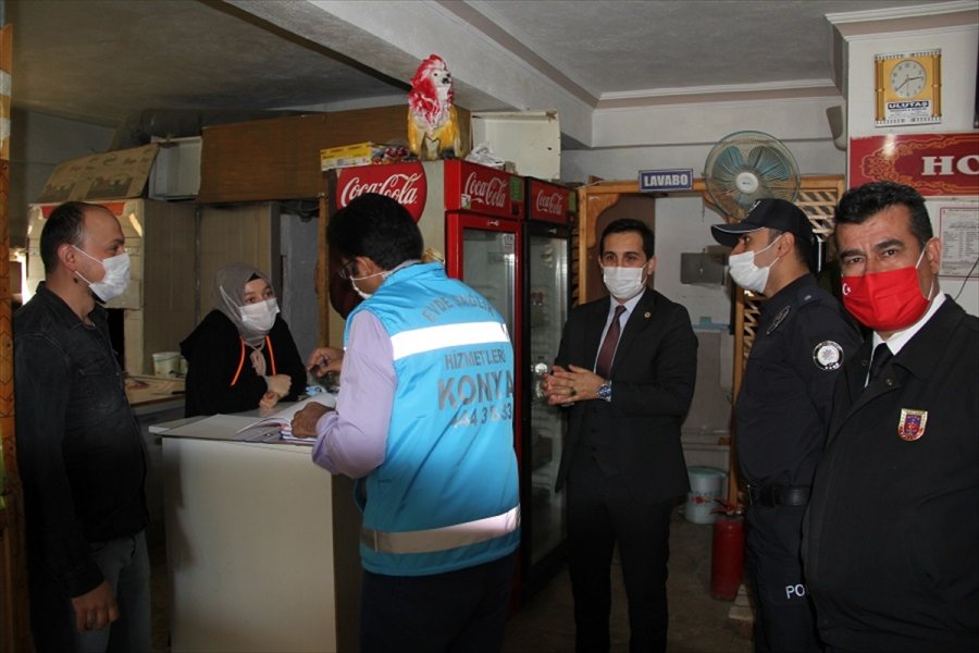 Yalıhüyük'te Kaymakam Şahin'den Kovid-19 Denetimi