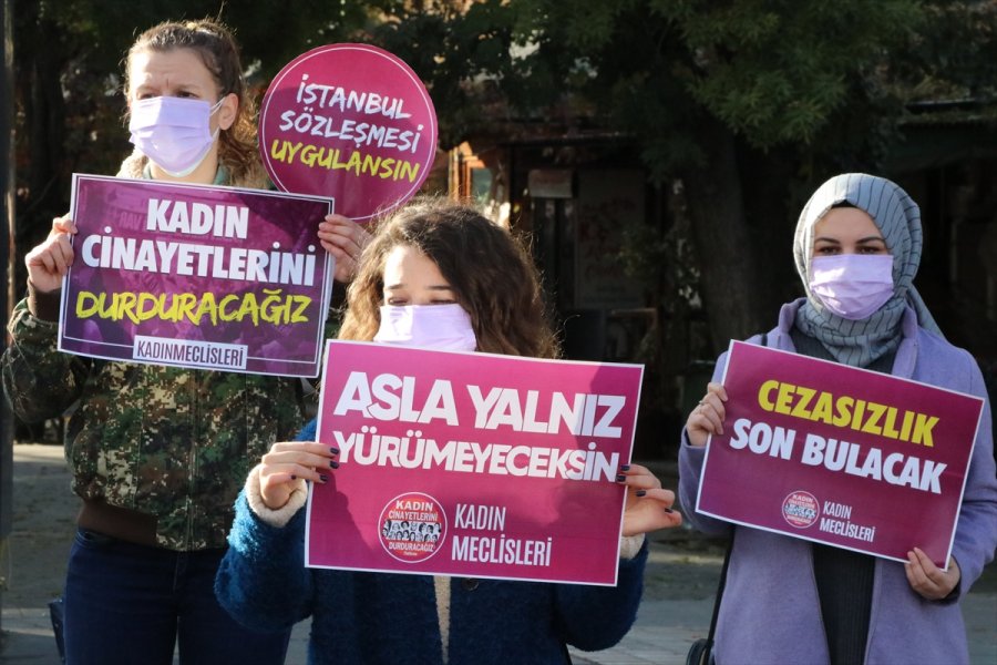 Kayseri'de Kadın Cinayetleri Protesto Edildi