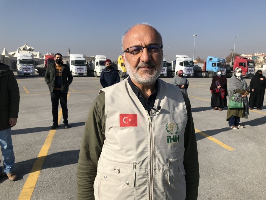 Konya'dan Suriye'ye 28 Yardım Tırı Gönderildi