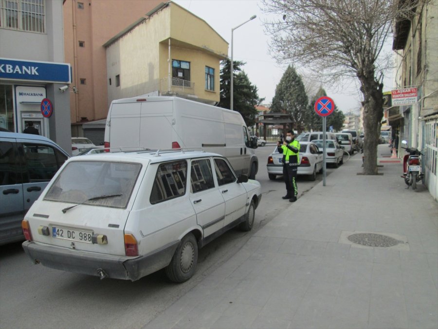 Karapınar'da Hatalı Park Yapan Sürücülere Ceza