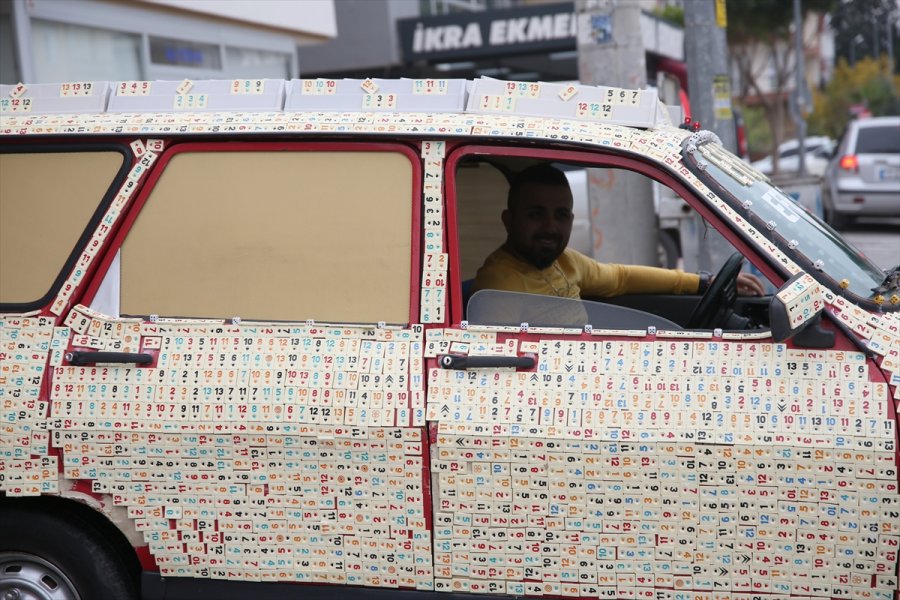 İddiayı Kaybedince Otomobiline 11 Bin Okey Taşı İle 65 Istaka Yapıştırdı