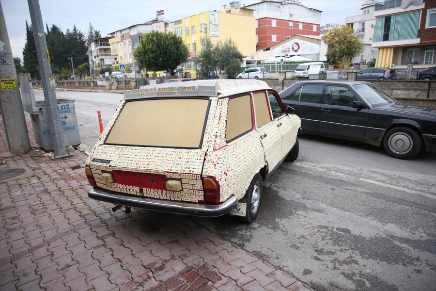 İddiayı Kaybedince Otomobiline 11 Bin Okey Taşı İle 65 Istaka Yapıştırdı