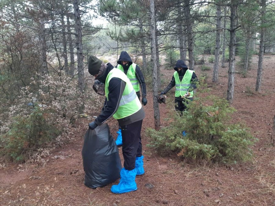 Eskişehir'de Ormanlık Alandan 50 Çuval Çöp Toplandı