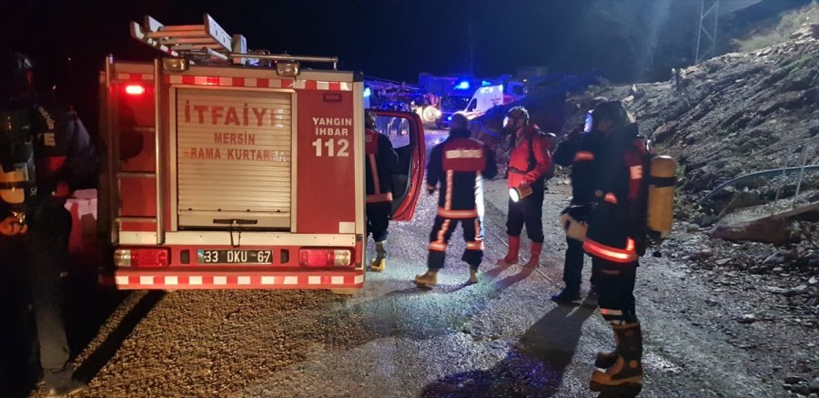 Mersin'de Tünel İnşaatında Çıkan Yangında Dumandan Etkilenen 8 İşçi Hastaneye Kaldırıldı