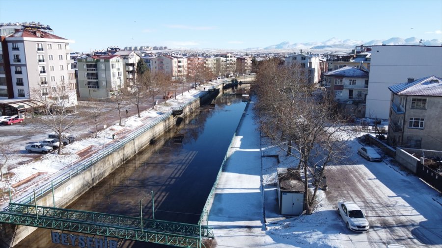Kar Yağışı Beyşehir'de Güzel Görüntüler Oluşturdu