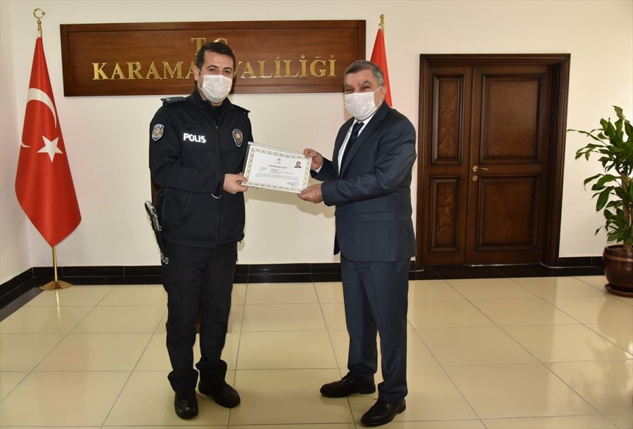Karaman Valisi Işık Başarılı Personele Belge Verdi