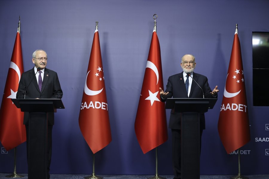 Chp Genel Başkanı Kılıçdaroğlu, Saadet Partisi Genel Başkanı Karamollaoğlu'nu Ziyaret Etti: (1)