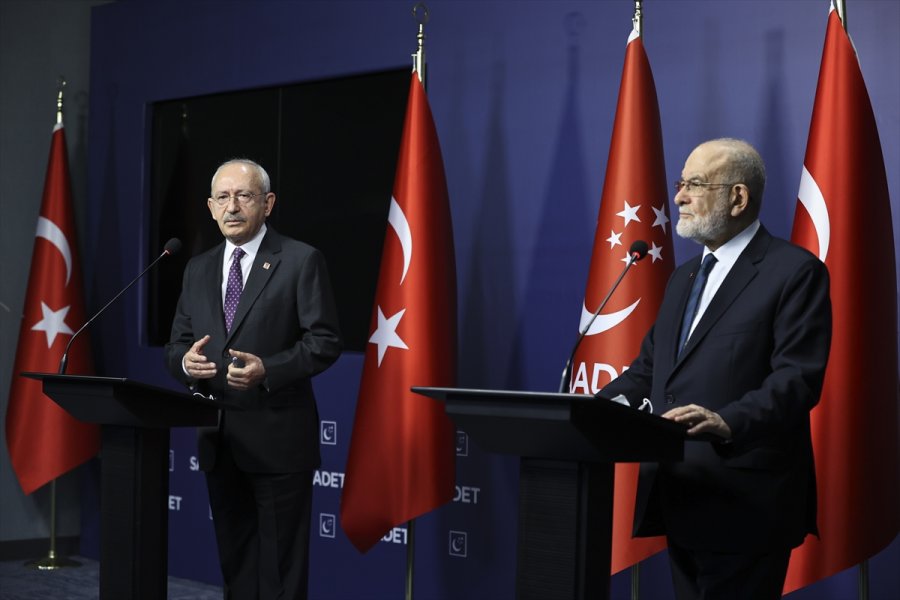 Chp Genel Başkanı Kılıçdaroğlu, Saadet Partisi Genel Başkanı Karamollaoğlu'nu Ziyaret Etti: (1)