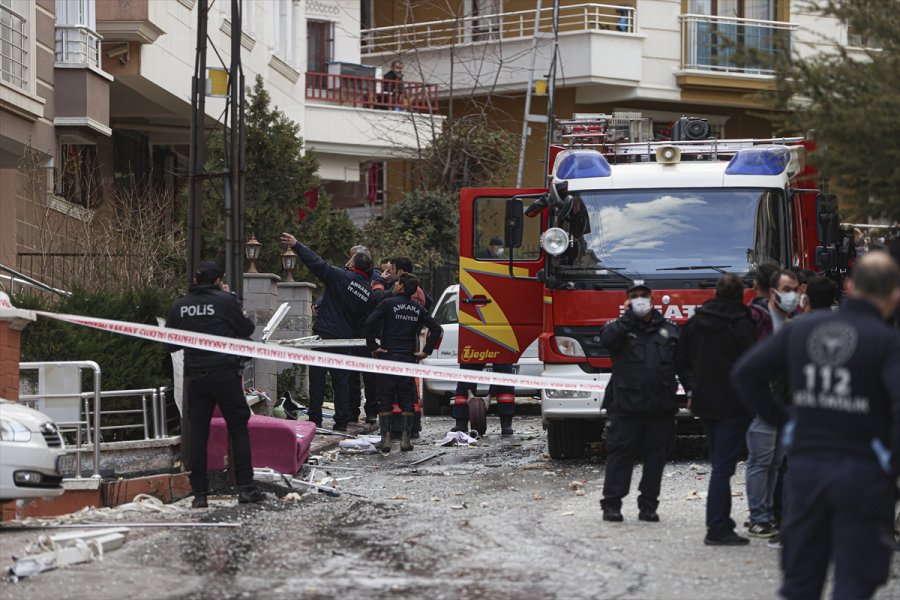 Ankara'da Üç Katlı Apartmandaki Patlama Hasara Neden Oldu