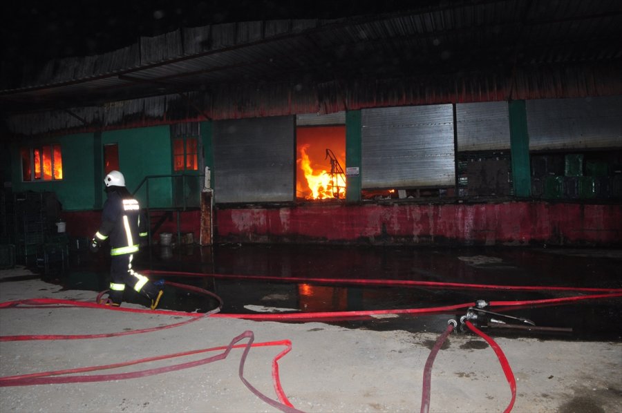 Antalya'da Sebze Meyve Deposunda Çıkan Yangın Söndürüldü
