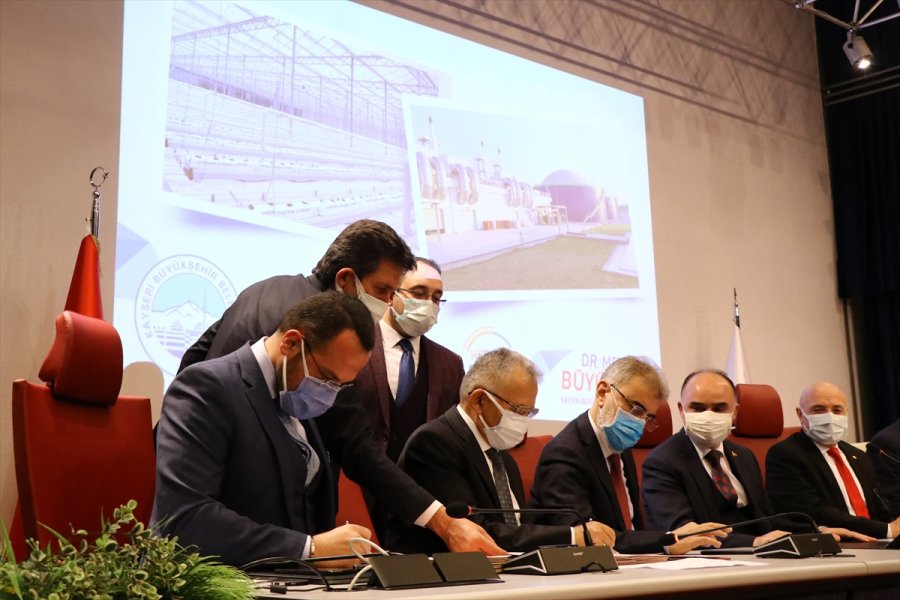 Kayseri'ye Kurulacak 4,5'ar Megavatlık Biyogaz Tesisi Ve Hibrit Güneş Santrali İçin İmzalar Atıldı