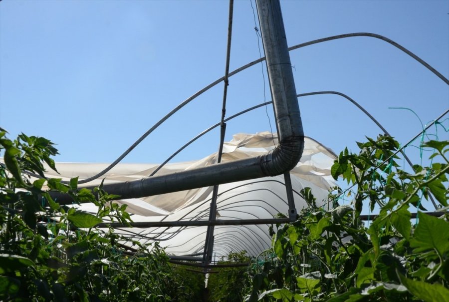 Antalya'da Kuvvetli Rüzgar Seralara Zarar Verdi