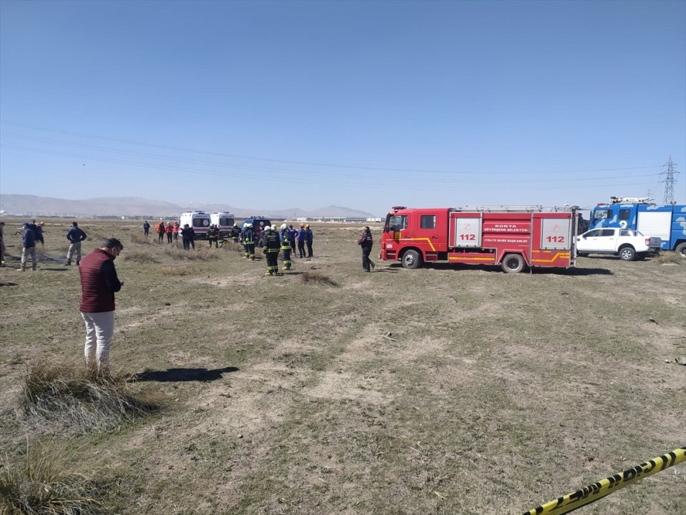 Konya'da Askeri Gösteri Uçağı Düştü