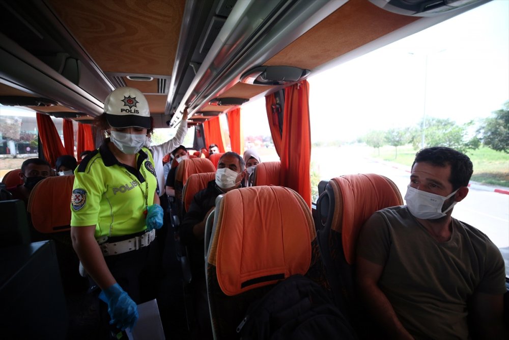 Mersin'de "tam Kapanma" Öncesi Şehirler Arası Otobüsler Denetlendi