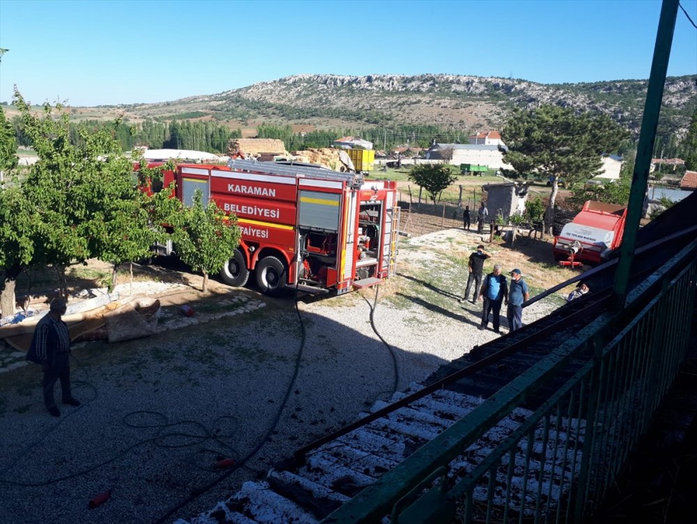 Pınarbaşı Köyünde Yangın Paniği