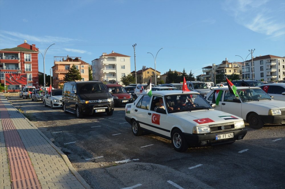 İsrail'in Filistin'e Yönelik Saldırıları Karaman'da Protesto Edildi