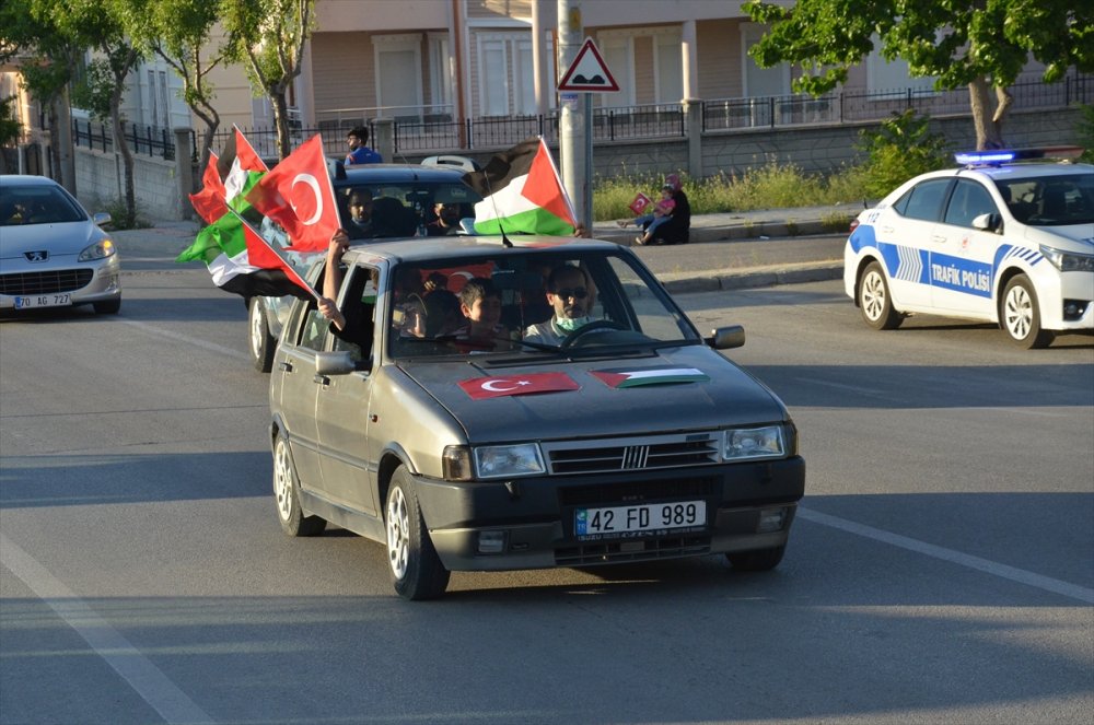 İsrail'in Filistin'e Yönelik Saldırıları Karaman'da Protesto Edildi