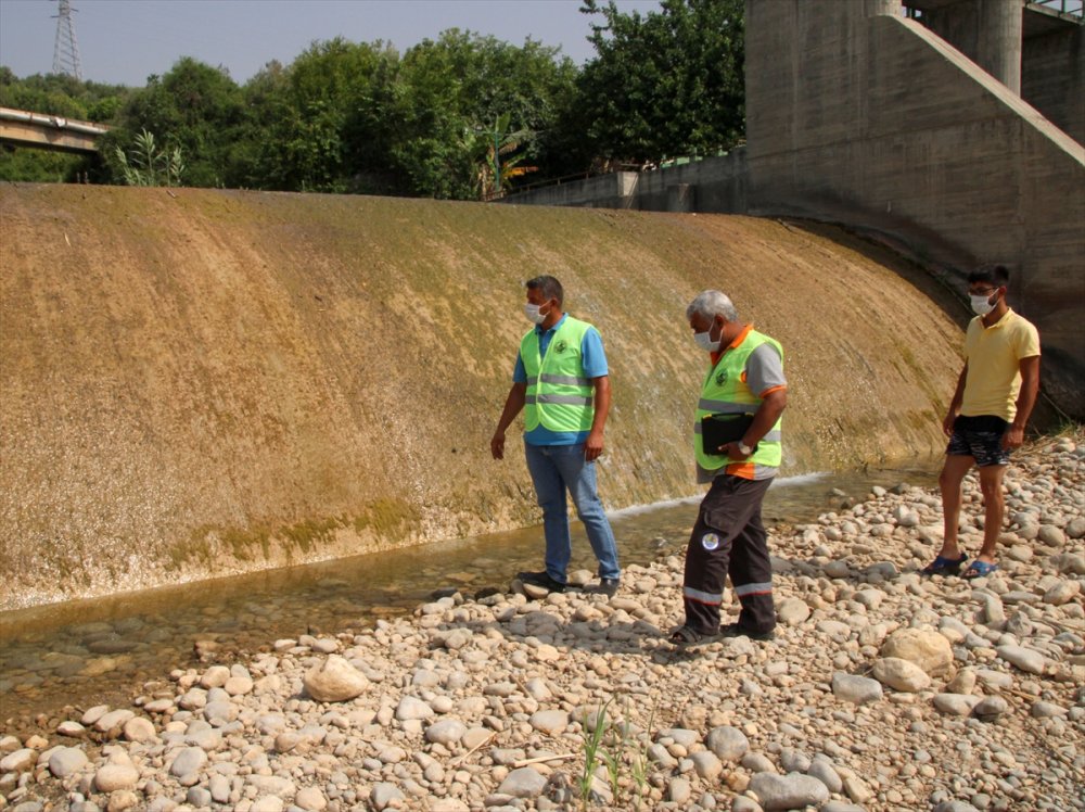 Erdemli'de Balıkların Telef Olduğu Dereye Su Takviyesi Yapıldı