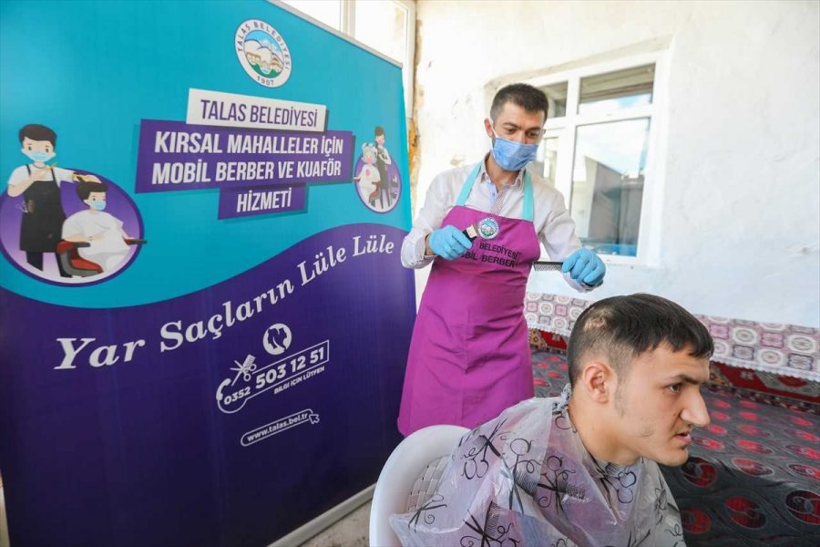 Talas Belediyesi'nin Kırsaldaki "mobil Kuaför" Uygulaması Vatandaşlardan İlgi Görüyor