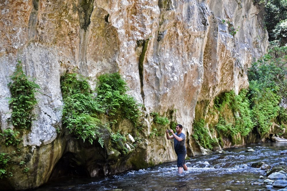 Doğa Manzaralı İki Dağ Arasında Sallarla Yolculuk
