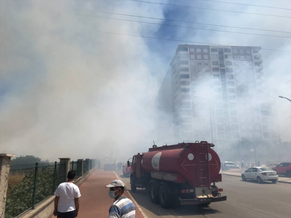 Antalya'da Zeytinpark'ta Ormanlık Ve Çalılık Alanda Yangın Çıktı