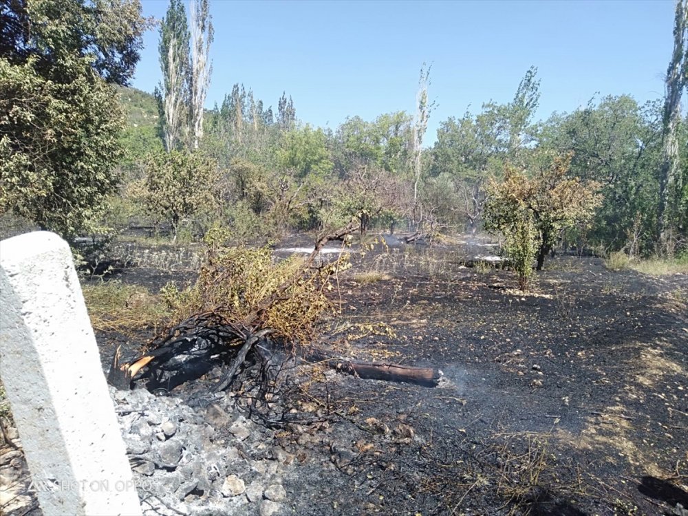 Karaman'ın Ermenek İlçesinde Bahçe Yangını