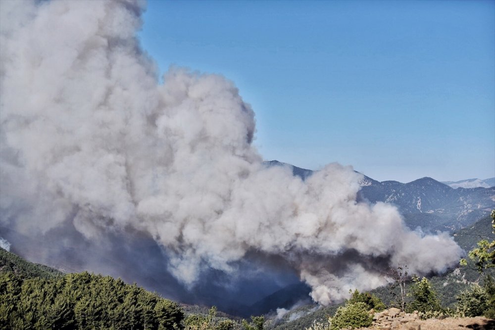 Mersin'de Devam Eden Orman Yangını İha İle Görüntülendi