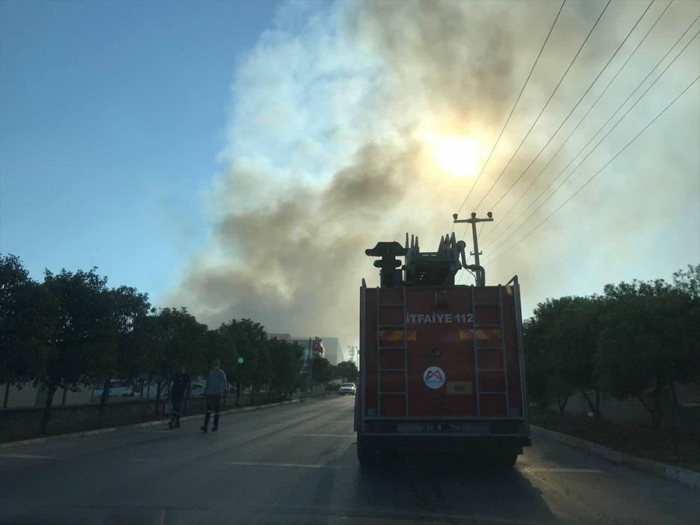 Mersin'de Çivi Fabrikasında Çıkan Yangına Müdahale Ediliyor