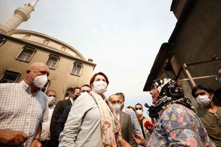 İyi Parti Genel Başkanı Akşener, Manavgat'ta Yanan Alanda İnceleme Yaptı: