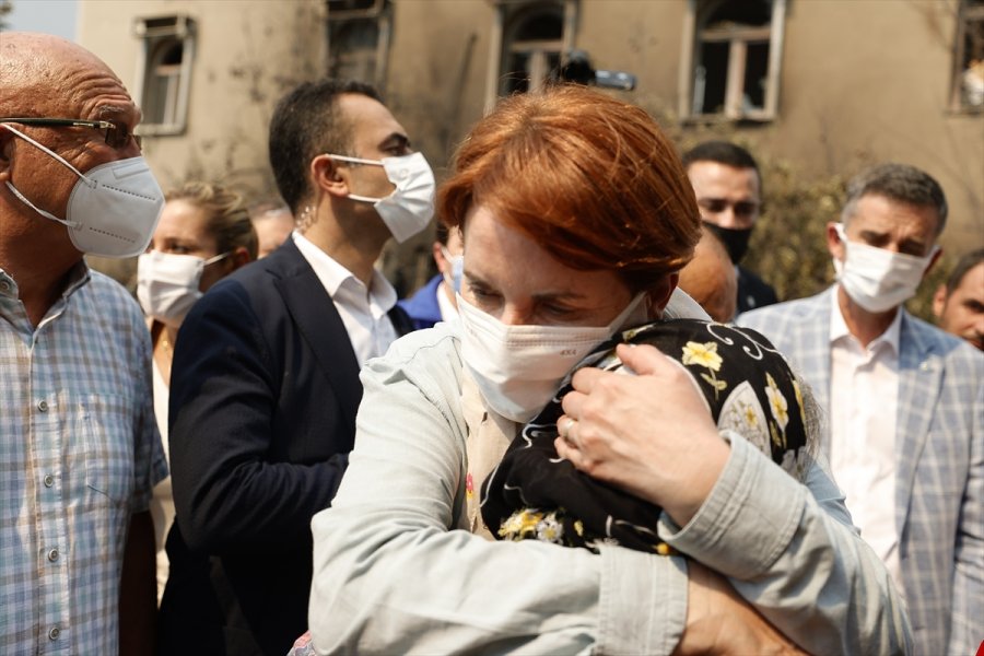 İyi Parti Genel Başkanı Akşener, Manavgat'ta Yanan Alanda İnceleme Yaptı: