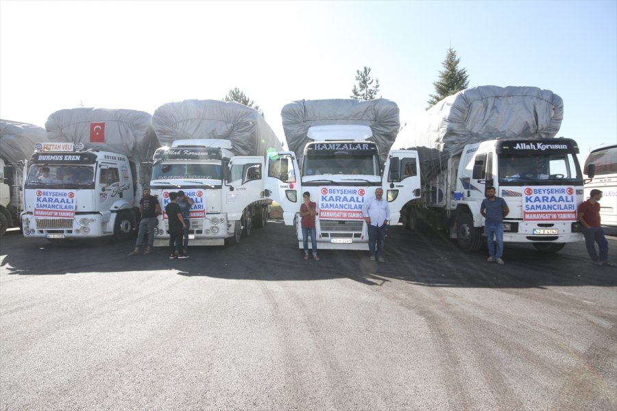 Beyşehir'den Yangında Zarar Gören Çiftçilere Saman Ve Yem Desteği