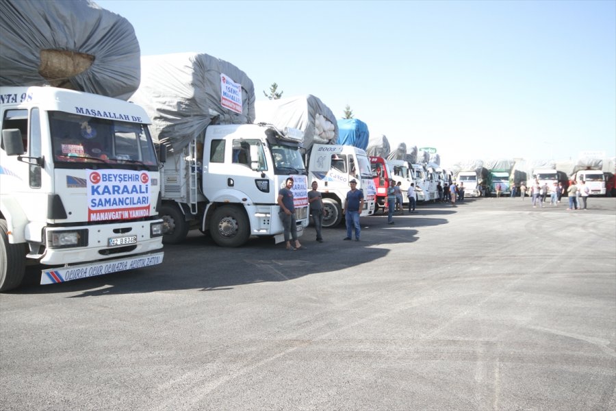 Beyşehir'den Yangında Zarar Gören Çiftçilere Saman Ve Yem Desteği