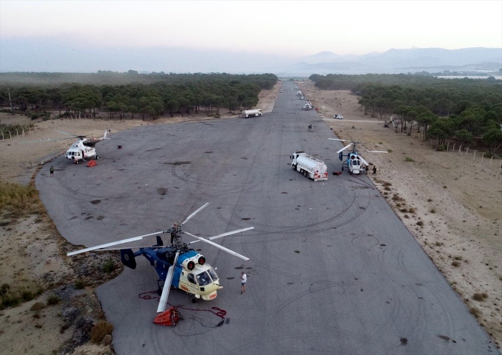 Hava Araçları Yangınları Söndürmek İçin Sabahın İlk Işıklarıyla Havalanıp Gün Batımında Piste Dönüyor