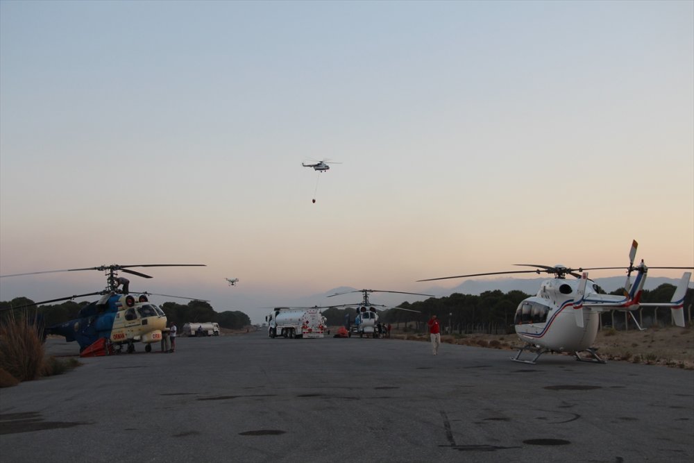 Hava Araçları Yangınları Söndürmek İçin Sabahın İlk Işıklarıyla Havalanıp Gün Batımında Piste Dönüyor