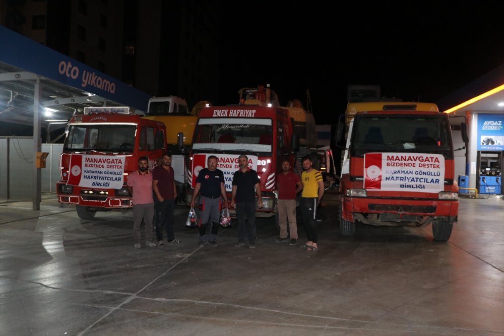 Karaman'dan Yangın Bölgesi Manavgat'a İş Makinesi Desteği