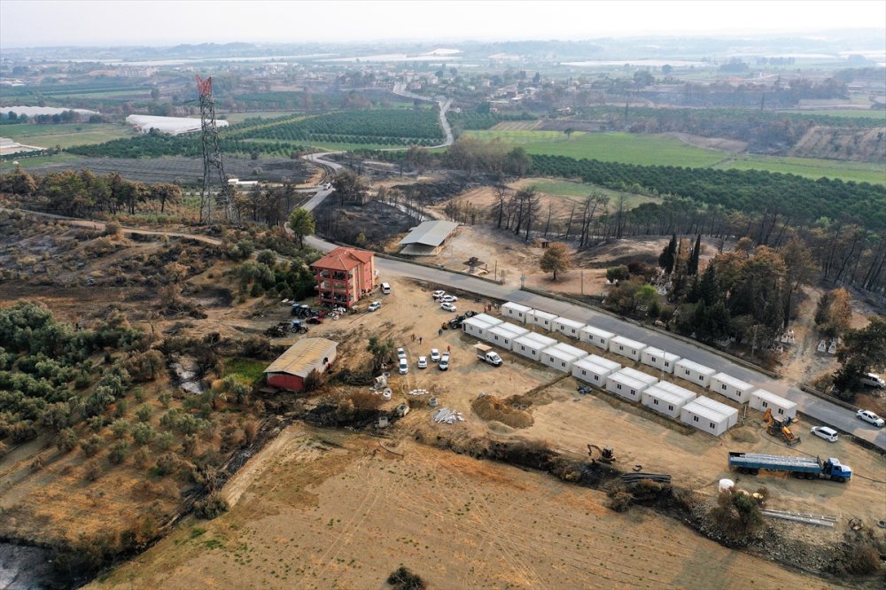 Manavgat'ta Afetzedeler İçin Konteynerler Hazırlanıyor