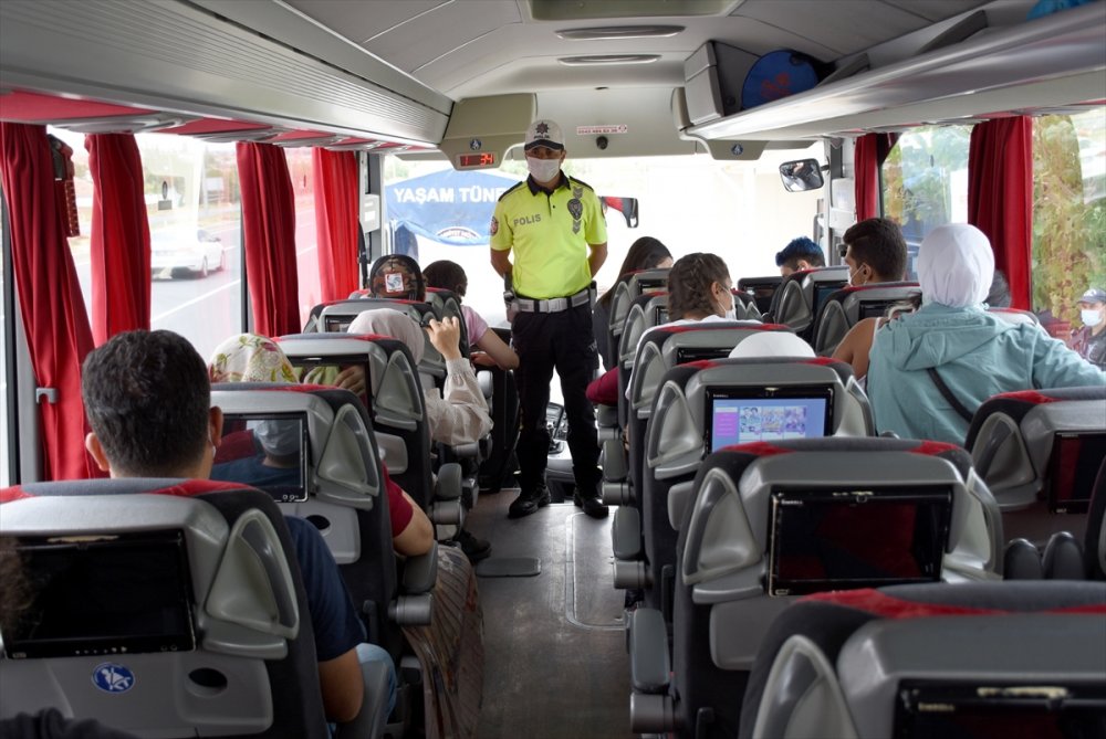 Aksaray'da Şehirler Arası Yolcu Otobüsleri Denetleniyor
