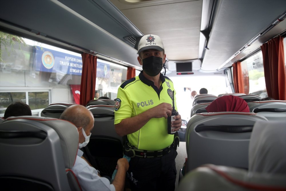 Kayseri'de Yolcu Otobüsleri Denetlendi